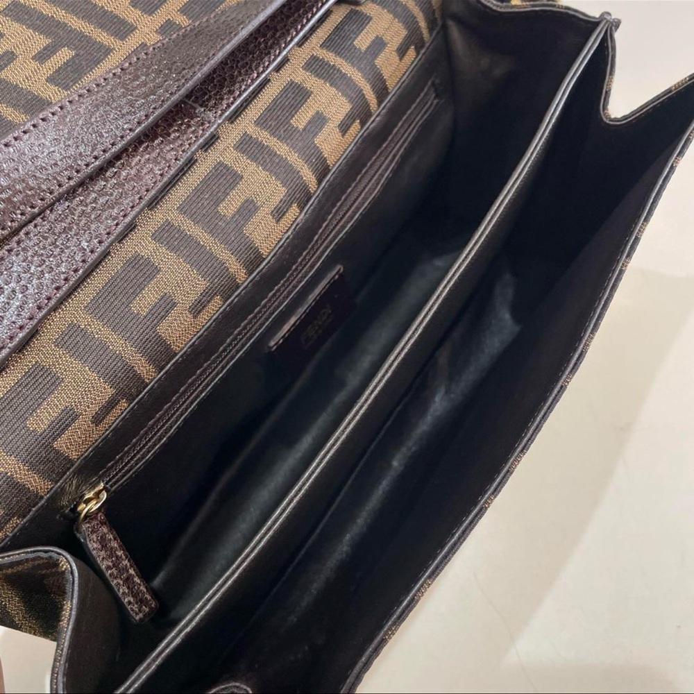 Fendi Bag Zucca Vitello Classic No. 1 Satchel Tobacco Moro Crossbody Top handle - Picture 11 of 17